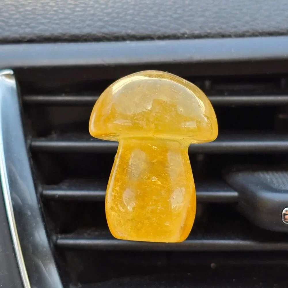 Yellow Fluorite Crystal Vent Clip - Picture 2 of 3